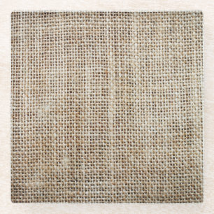 Jute-Hessian-Hintergrundtextur Glasuntersetzer