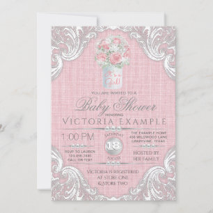 Jute-Mason-Glas-Rustikale Babyshower-Einladungen Einladung