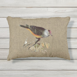 Jute mit Vogel-Patio Kissen Für Draußen