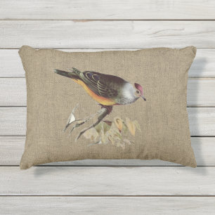 Jute mit Vogel-Patio Kissen Für Draußen