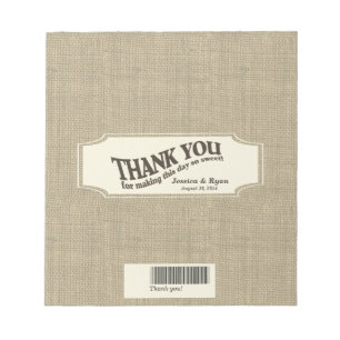 Jute-Optik-Schokoladenverpackung Notizblock