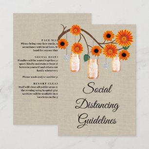 Jute Orange Blumen Glas Einmachglas Sicherheitsmaß Begleitkarte