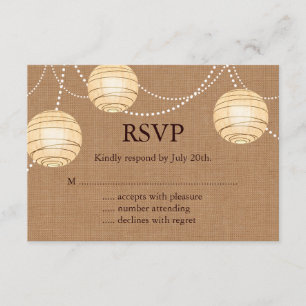 Jute-Party-Laternen-RSVP RSVP Karte