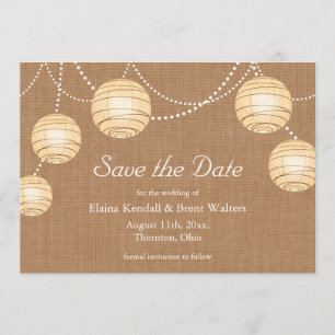 Jute-Party-Laternen Save-the-Date-Einladung Save The Date