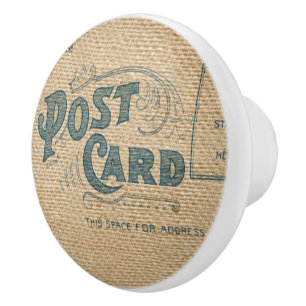 Jute-Postkartenbild Keramikknauf