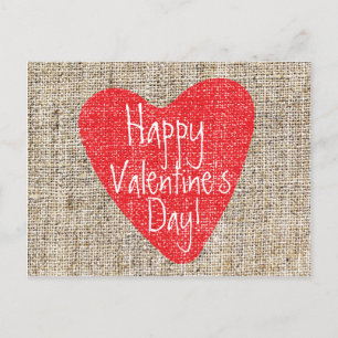Jute-Rot-Herz-Valentinstag-Mailer-Postkarte Feiertagspostkarte
