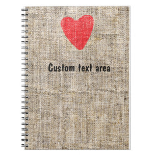 Jute Rot Stempel Herz Valentinstag Notizbuch Journ Notizblock