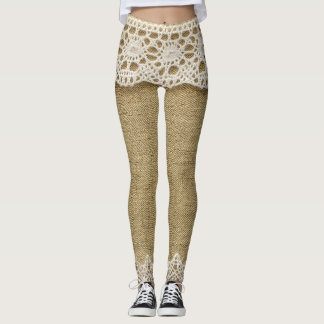 Jute, Spitze Stoffstruktur. Leggings