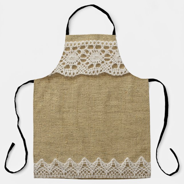 Jute, Spitze Stoffstruktur. Schürze (Vorderseite)