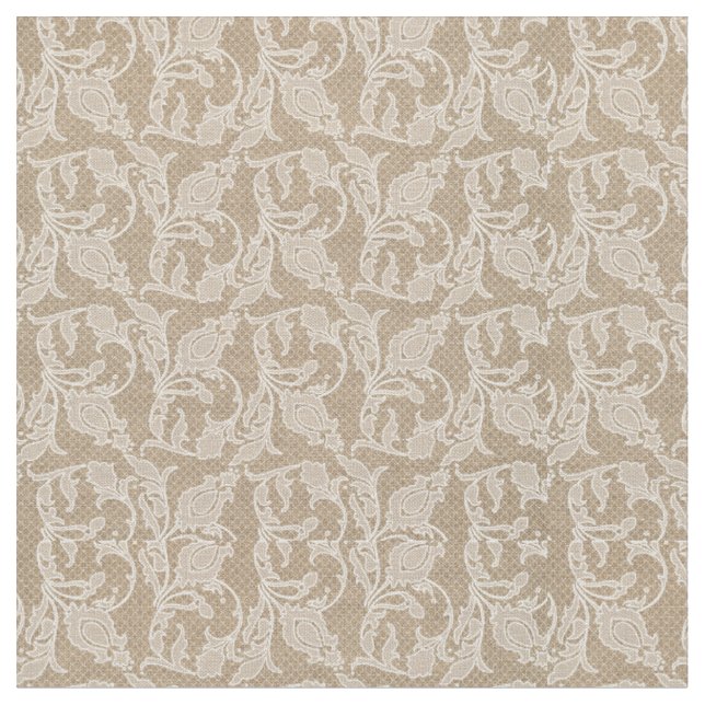 Jute & Spitze Tulpenstoff Stoff (Nahaufnahme)
