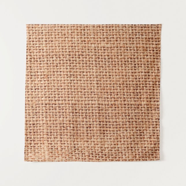 Jute Tasche Sack beige Farbe braun Wandteppich (Vorderseite)