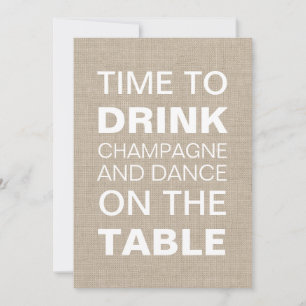 Jute-Typografie Probe-Abendessen-Einladung Einladung