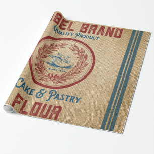 Jute-Vintage-Kuchenteig Mehl Sack Geschenkpapier