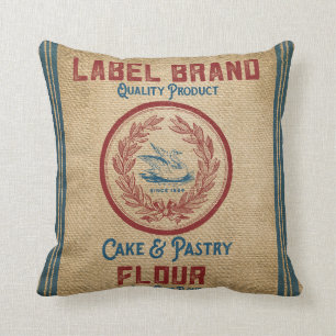 Jute-Vintage-Kuchenteig Mehl Sack Kissen