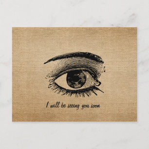 Jute Vintage Seeing you Soon Auge Postkarte
