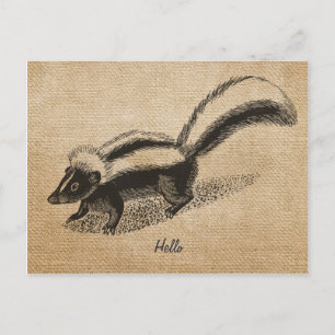 Jute Vintage Skunk Postkarte