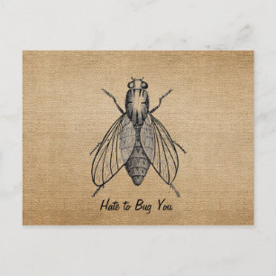 Jute Vintage Stört es Sie zu fliegen Postkarte