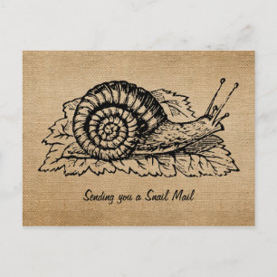 Jute Vintage verschickt Snail Mail Postkarte