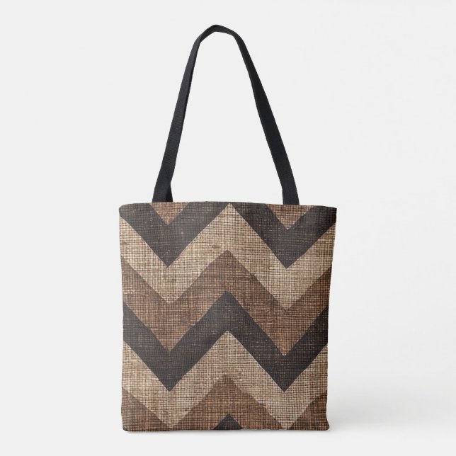 Jute Zickzack Tasche (Rückseite)