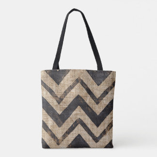 Jute Zickzack Tote Bag
