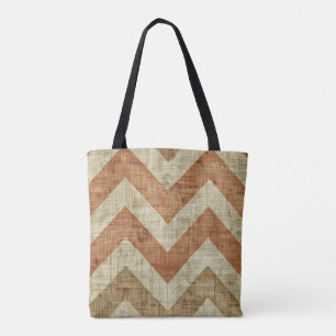 Jute Zickzack Tote Bag