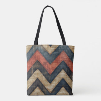 Jute Zickzack Tote Bag