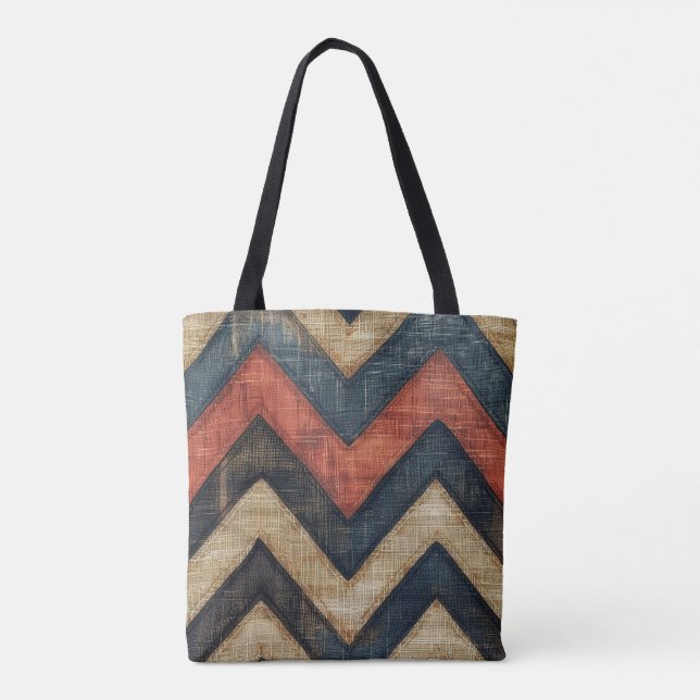 Jute Zickzack Tote Bag (Rückseite)