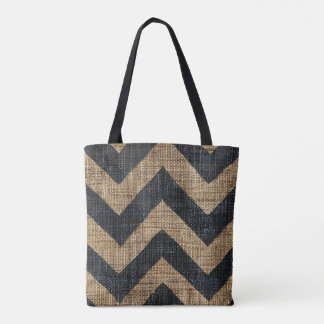 Jute Zickzack Tote Bag