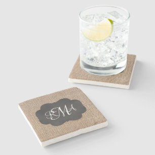Jutebrett-Schulwand-Dreifach-Monogramm-Schrift Steinuntersetzer