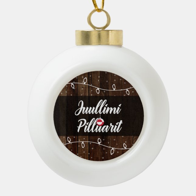 Juullimi Pilluarit Greenlandic frohe Weihnachten Keramik Kugel-Ornament (Vorderseite)