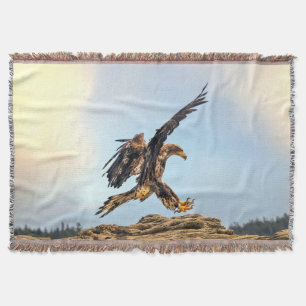Juvenile Bald Eagle praktiziert seine Landefähigke Decke