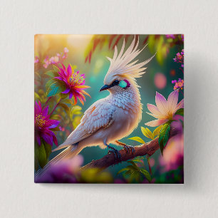 Juvenile Creush Feather Dove Fantasy Bird Button