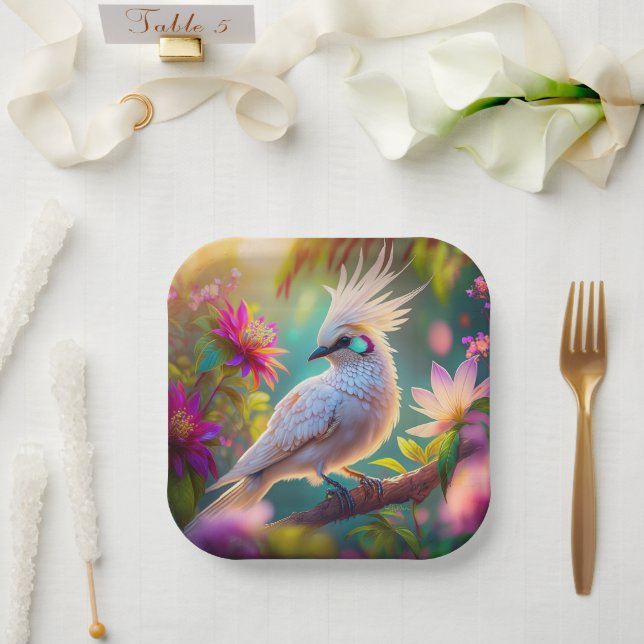 Juvenile Creush Feather Dove Fantasy Bird Pappteller (Hochzeit)