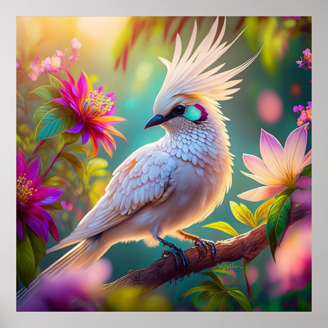Juvenile Creush Feather Dove Fantasy Bird Poster (Vorne)
