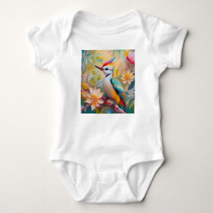 Juvenile Rainbow Woodpecker Fantasy Bird Baby Strampler