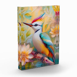 Juvenile Rainbow Woodpecker Fantasy Bird Fotoblock