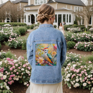 Juvenile Rainbow Woodpecker Fantasy Bird Jeansjacke