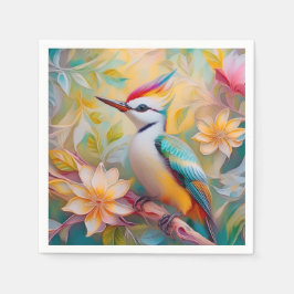 Juvenile Rainbow Woodpecker Fantasy Bird Serviette