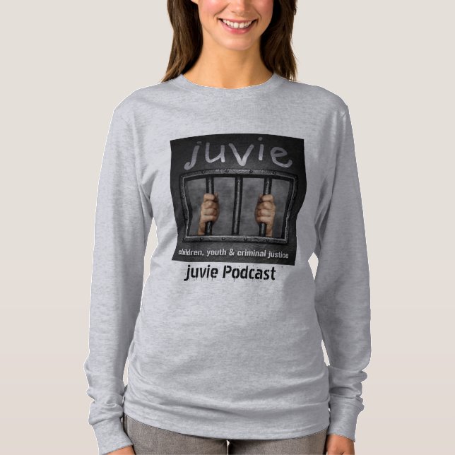 juvie Logo Lang-Sleeved T - Shirt-Grau T-Shirt (Vorderseite)