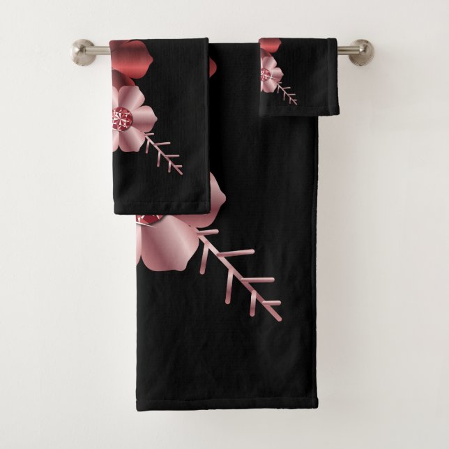 Juwel-Blumen-Badezimmer-Tuch-Set-Entwurf Badhandtuch Set (Insitu)