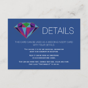 Juwel Edelstein Hochzeitsdetails einfügen Anfrage Begleitkarte