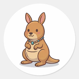 Juwel-Känguru Runder Aufkleber