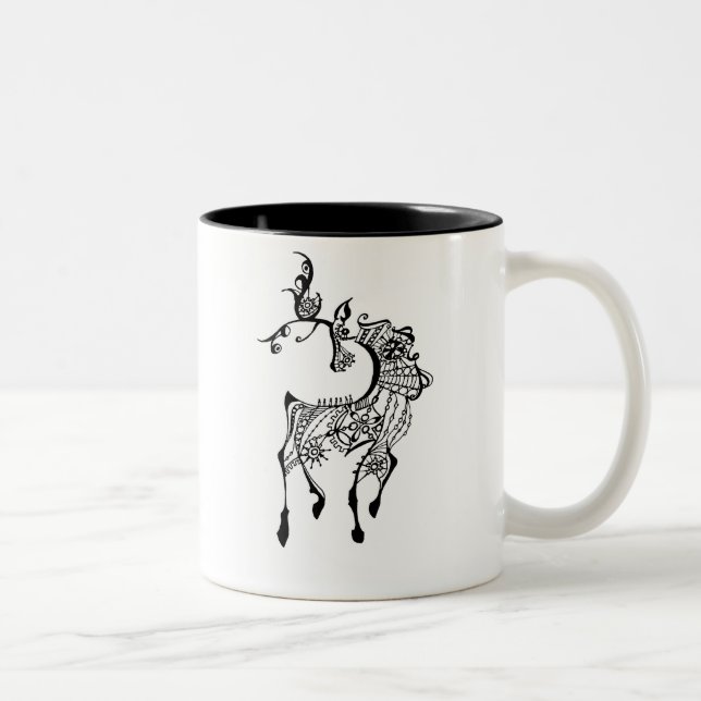 Juwel-Rotwild Zweifarbige Tasse (Rechts)