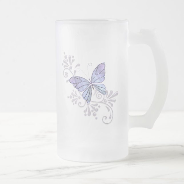 Juwel-Schmetterling Mattglas Bierglas (Rechts)
