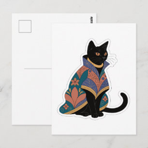Juwel-Ton Botanische Katzengrußkarte Postkarte