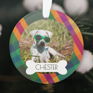 Juwel-Ton-Karree-Hundeknochen-Foto Ornament