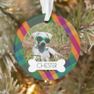 Juwel-Ton-Karree-Hundeknochen-Foto Ornament