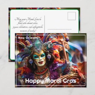 💚 💜 💛 Juweled Elegance: Mardi Gras Splendor Postkarte