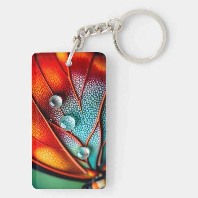 Juwelen auf einem feinen Flügel Schlüsselanhänger (Rückseite)