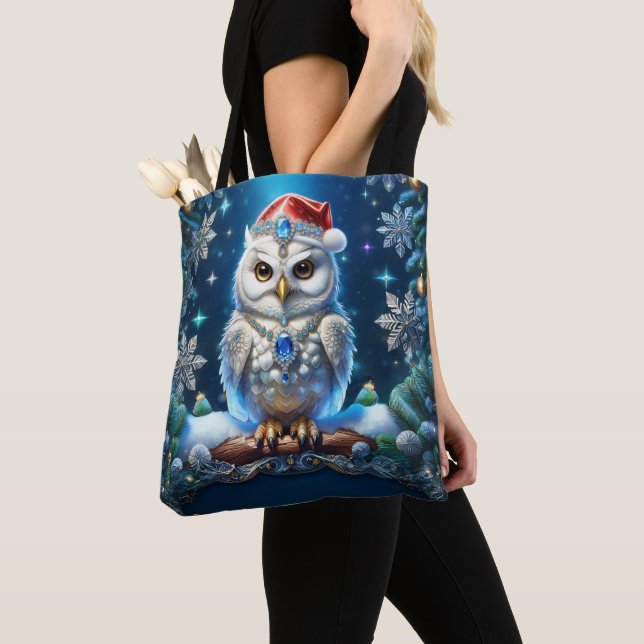 Juwelen-Eule mit Weihnachtsmannhut-Feiertags-Tasch (Von Nahem)